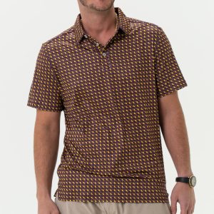 Performance Polo - Louisiana - Purple & Yellow