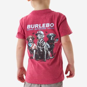 Youth Short Sleeve Tee - American Dogs - Heather Crimson