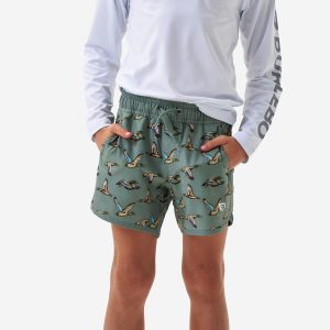 Youth Swim Trunk - Jumbo Mallards - Green